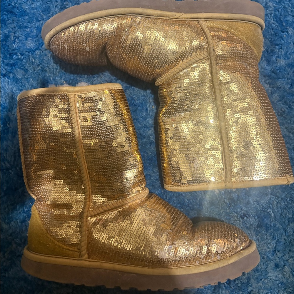 UGG Sparkling Gold Sequin Boots